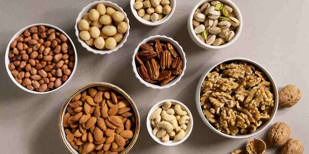 many types of nuts and seeds