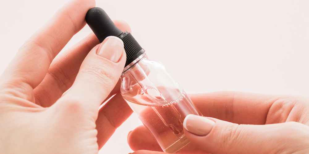 a retinol serum bottle kept on hand